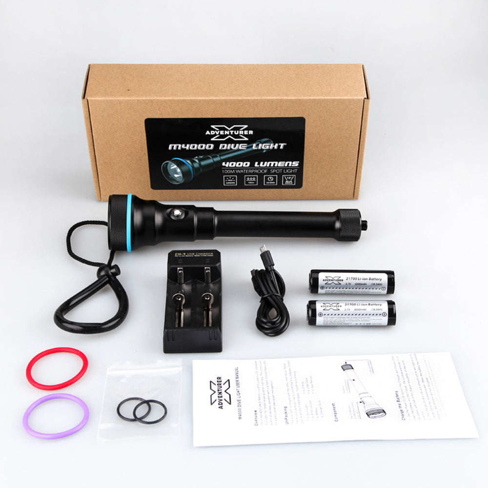 X-Adventurer M4000 LED Dive Torch - Go Dive Tasmania
