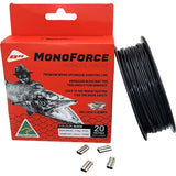 Ocean Hunter 1.8mm Monoforce Monofilament - 20m Spool With 4 Crimps - Black - Go Dive Tasmania