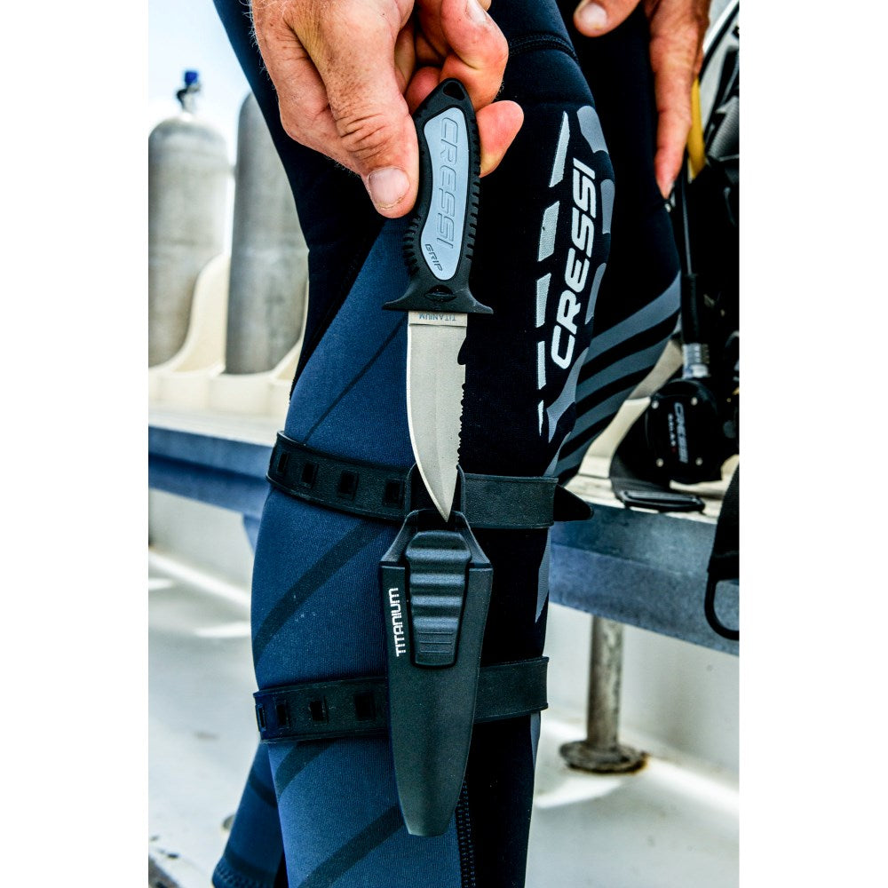 Cressi Grip Point Knife - Titanium - Go Dive Tasmania