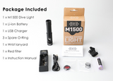 X-ADVENTURER M1500 DIVE TORCH - BLUE - Go Dive Tasmania