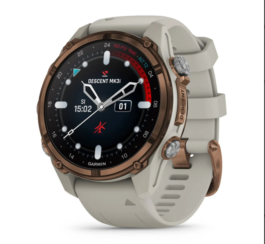 Descent™ Mk3i – 43 mm Bronze PVD titanium with French grey silicone band - Go Dive Tasmania