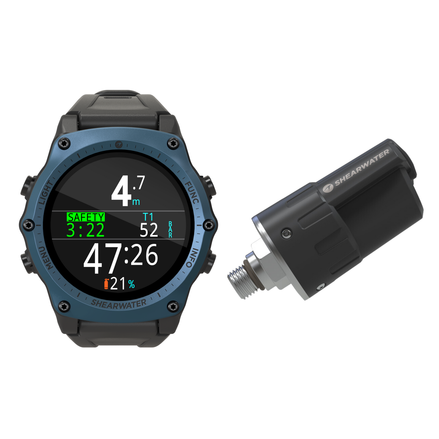 SHEARWATER TERIC DIVE COMPUTER BLUE - SWIFT TRANSMITTER BUNDLE - Go Dive Tasmania