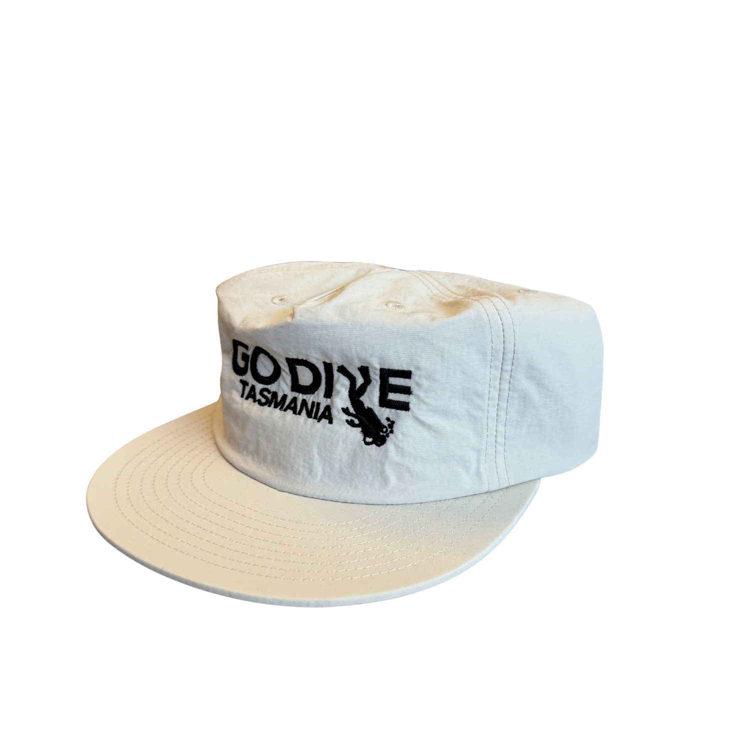 Go Dive Tasmania Cap – Bone / Black Embroidery - Go Dive Tasmania