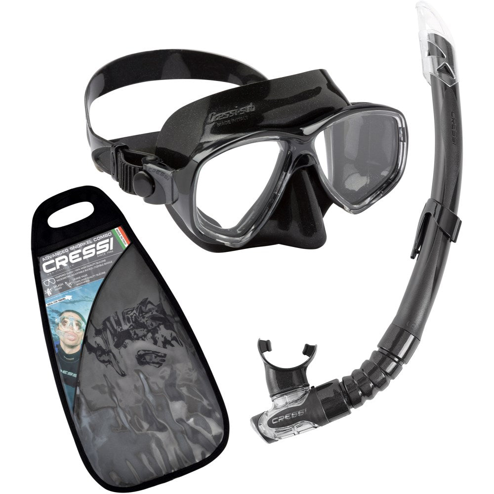 Cressi Marea VIP Mask and Snorkel Set - Black – Go Dive Tasmania