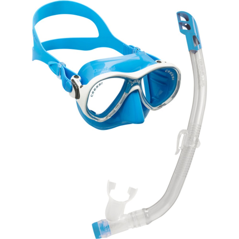 Cressi Marea VIP Jr Mask & Snorkel Set Kids - Blue - Go Dive Tasmania