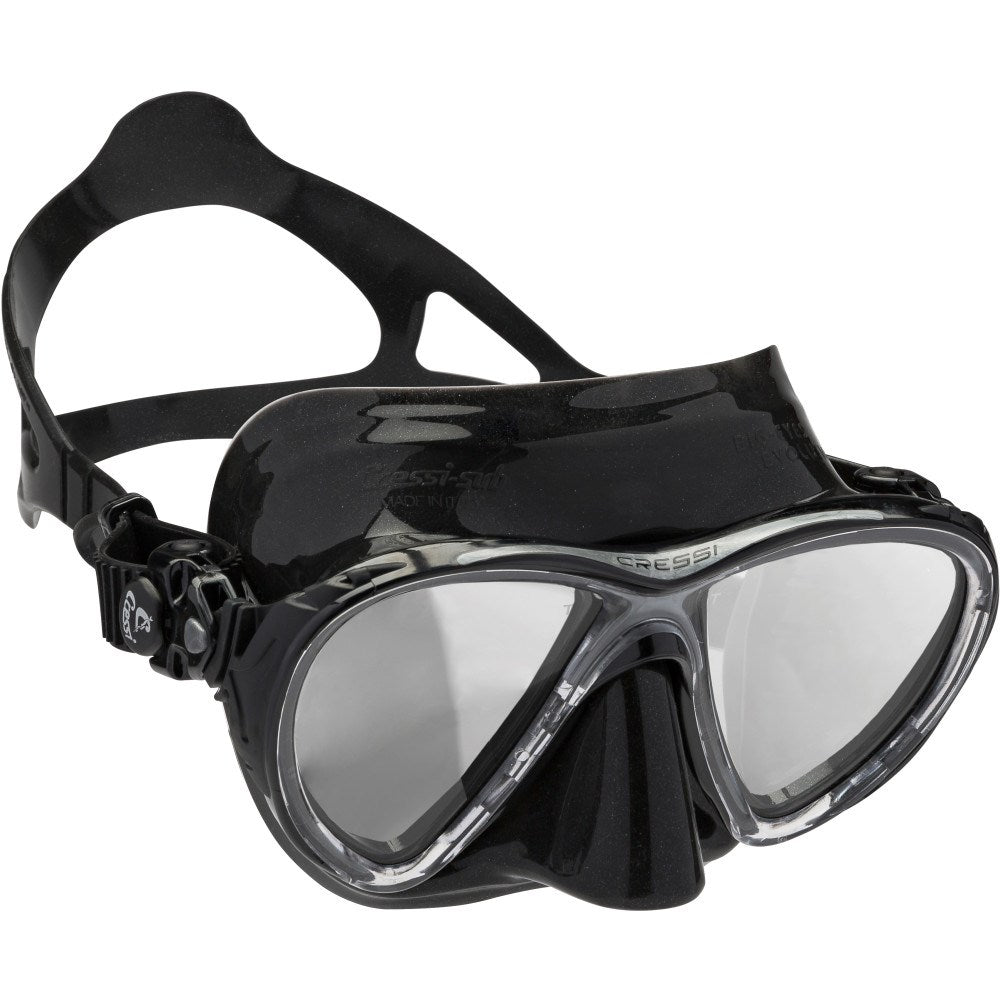 Cressi Big Eyes Evolution Mask HD Mirrored Lens - Black/Black - Go Dive Tasmania