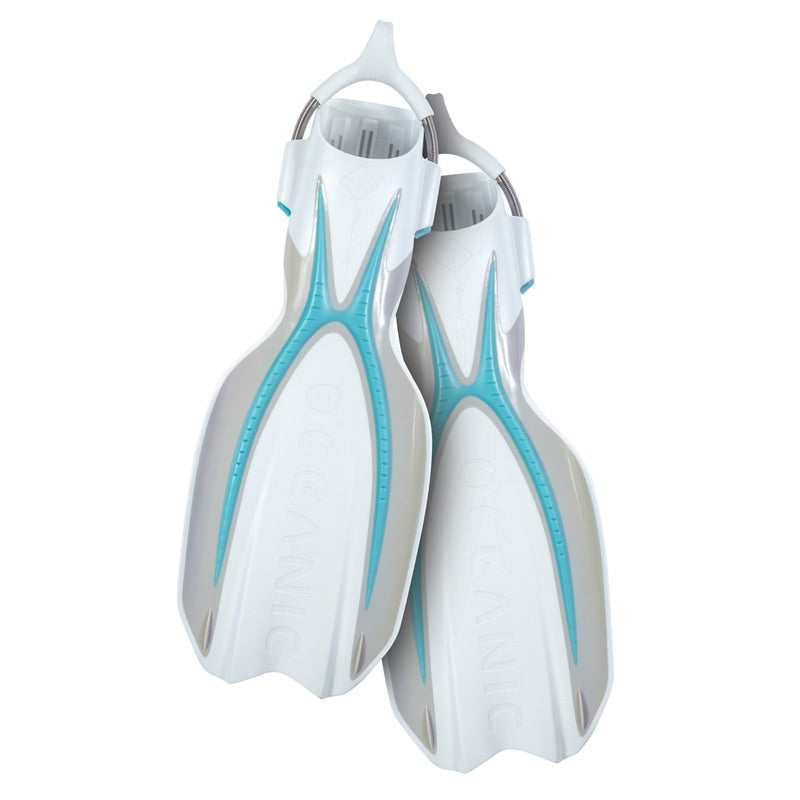 Oceanic Manta Ray Fin - White/Sea Blue - Go Dive Tasmania