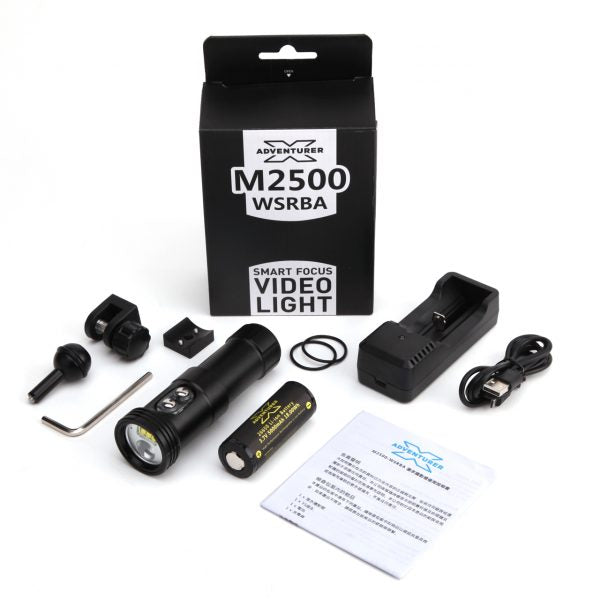 X-ADVENTURER M2500-WSRBA SMART FOCUS / VIDEO LIGHT - Go Dive Tasmania