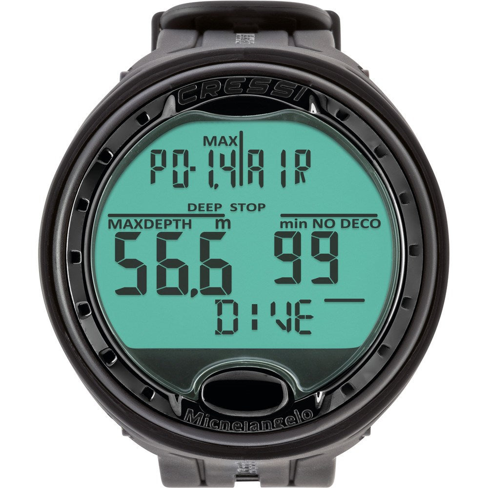 Cressi Michelangelo Wrist Computer - Black Metal - Go Dive Tasmania