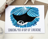 Sending you a ray of sunshine - Manta Ray card - Go Dive Tasmania