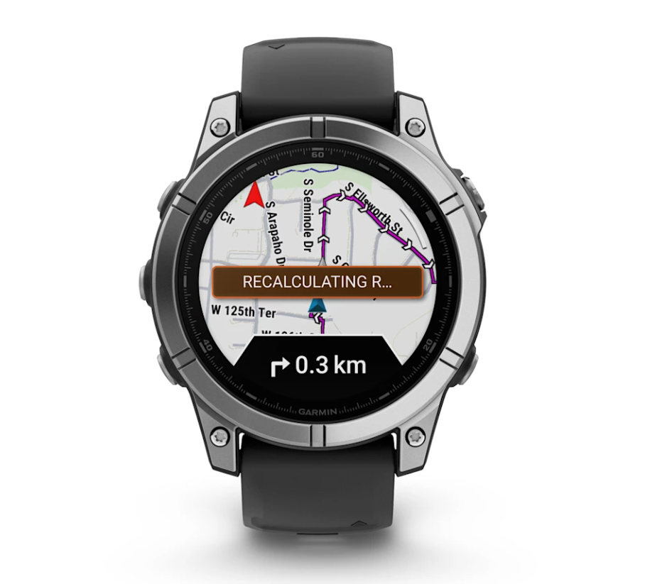 fēnix® E – 47 mm, AMOLED Stainless steel with Black silicone band - Go Dive Tasmania