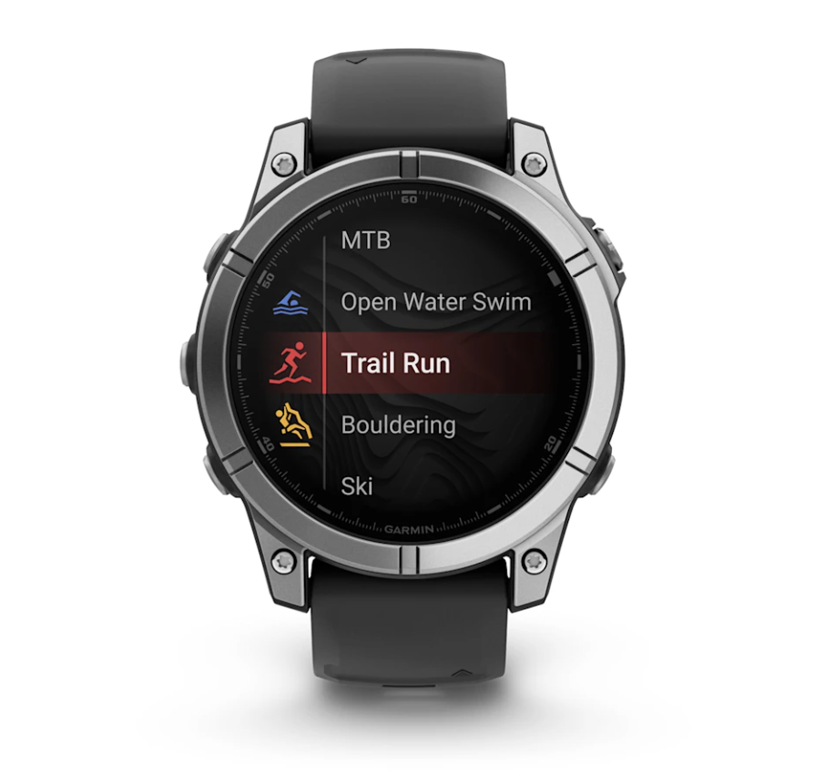 fēnix® E – 47 mm, AMOLED Stainless steel with Black silicone band - Go Dive Tasmania
