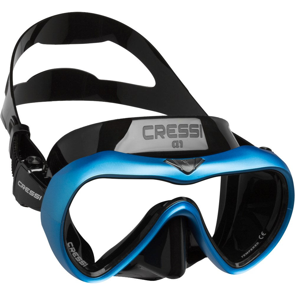 Cressi A1 Anti-Fog Mask - Black/Blue - Go Dive Tasmania