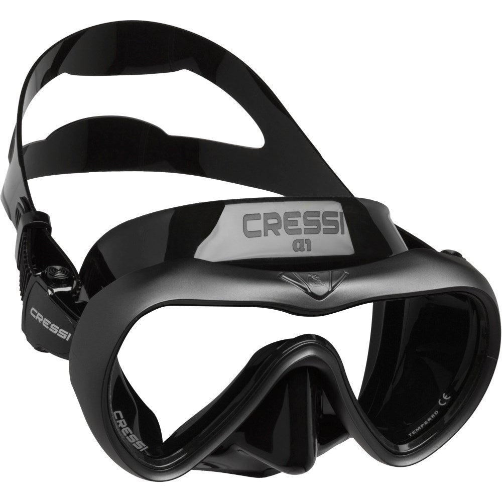 Cressi A1 Anti-Fog Mask - Black/Graphite - Go Dive Tasmania