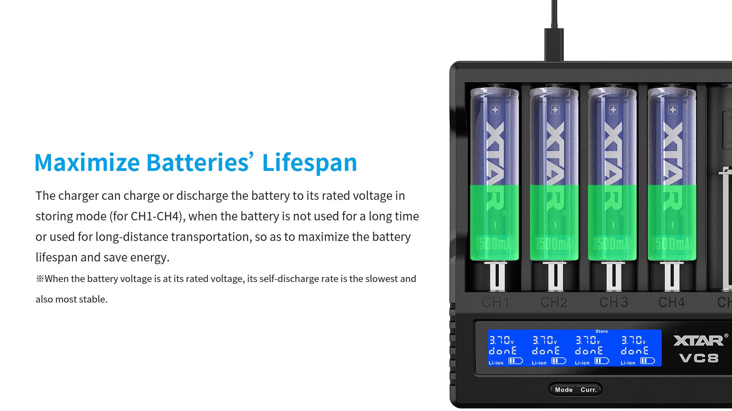 XTAR VC8 Fast Battery Charger for 8 x Li-ion Batteries - Go Dive Tasmania