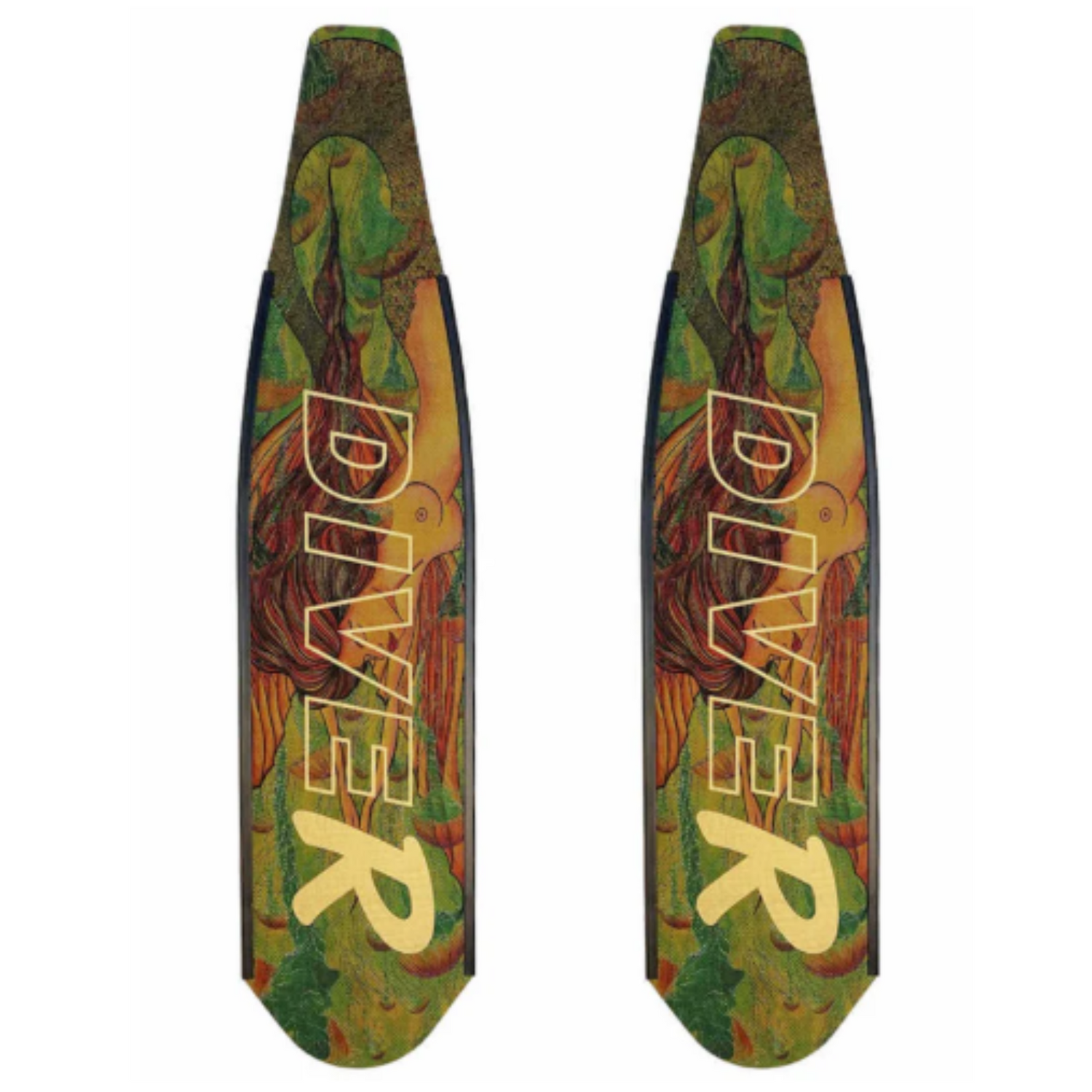 DiveR Freediving Fin Blades Carbon - Green Mermaid - Go Dive Tasmania