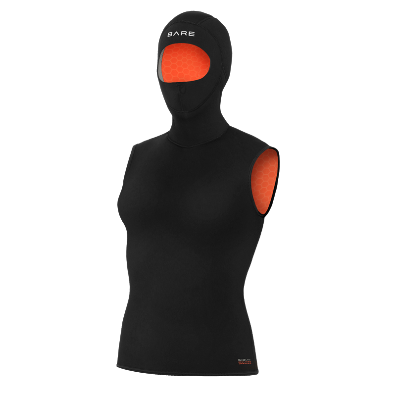 BARE 5/3 Ultrawarmth Hooded Vests Ladies - Go Dive Tasmania